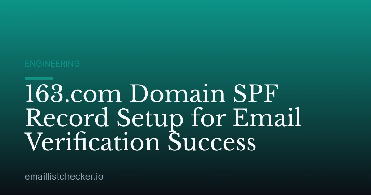 163.com Domain SPF Record Setup for Email Verification Success