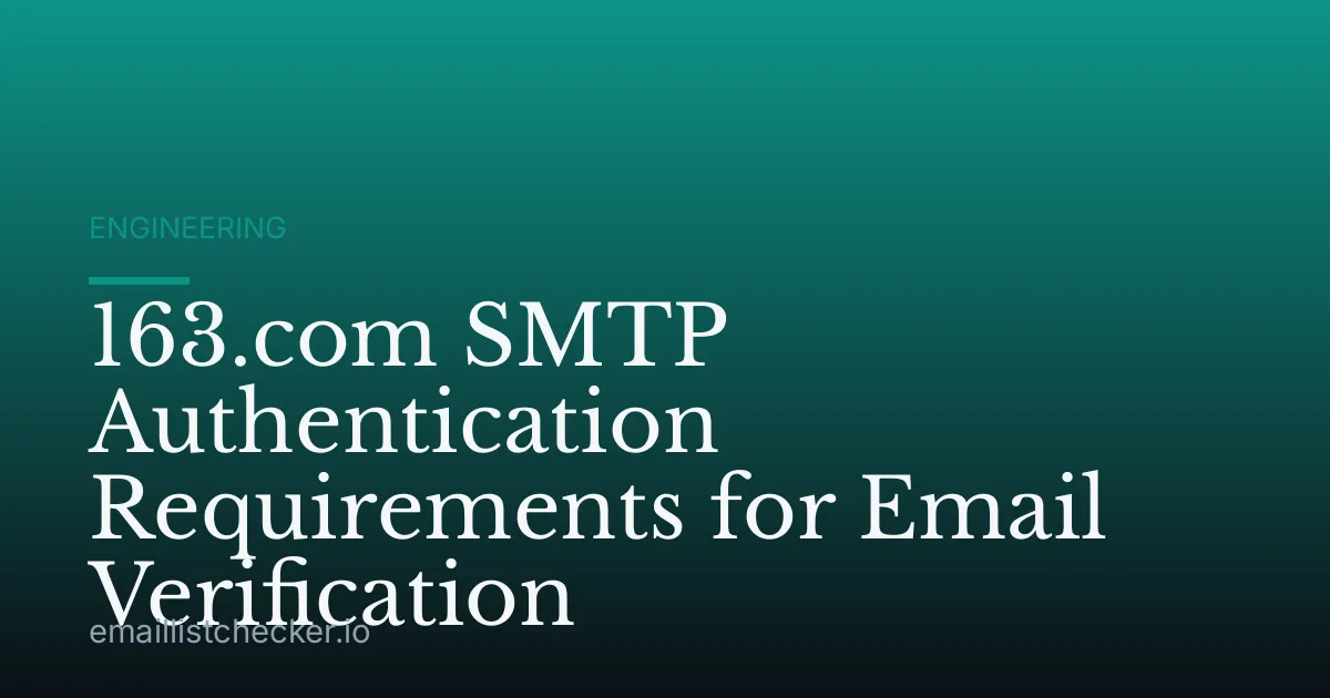 163.com SMTP Authentication Requirements for Email Verification