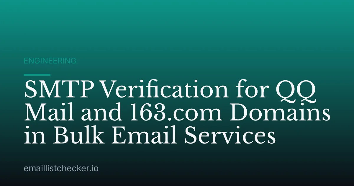 SMTP Verification for QQ Mail and 163.com Domains in Bulk Email Services