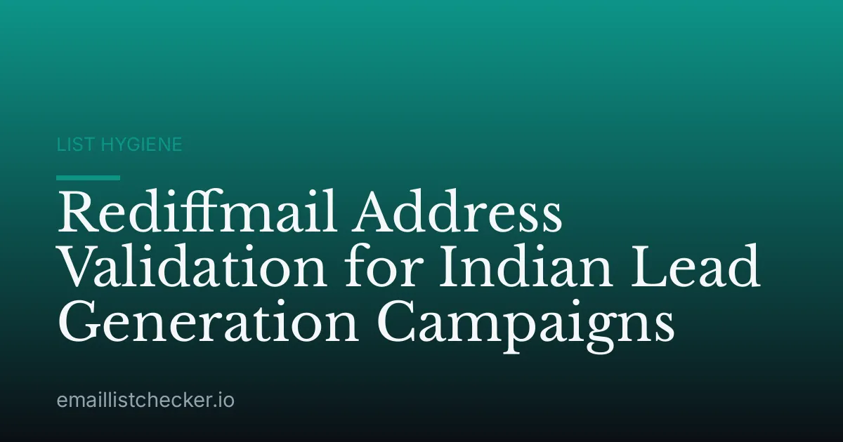 Rediffmail Address Validation for Indian Lead Generation Campaigns