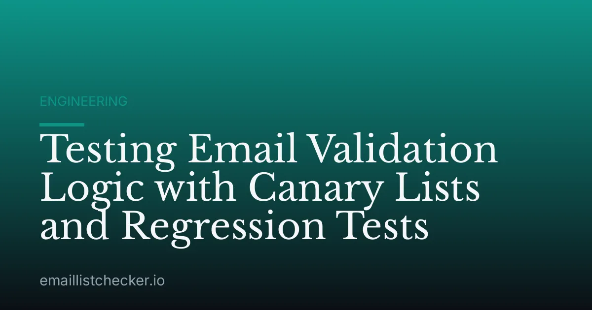 Testing Email Validation Logic with Canary Lists and Regression Tests