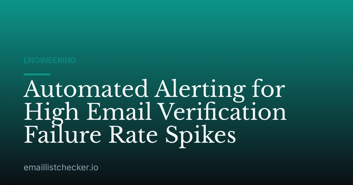 Automated Alerting for High Email Verification Failure Rate Spikes