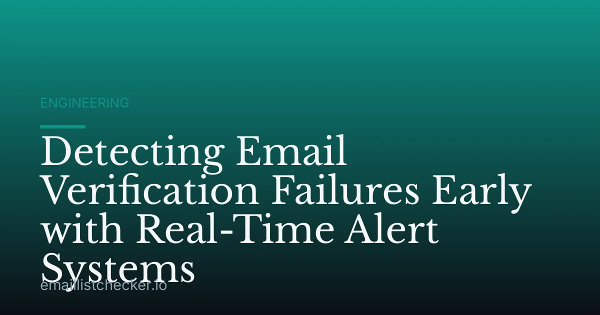Detecting Email Verification Failures Early with Real-Time Alert Systems