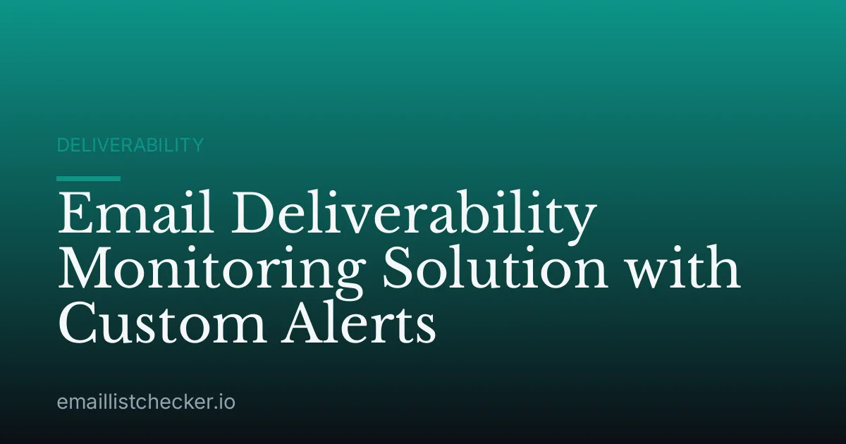 Email Deliverability Monitoring Solution with Custom Alerts