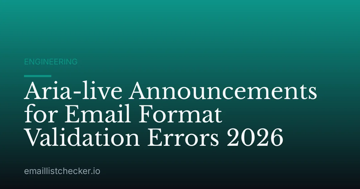 Aria-live Announcements for Email Format Validation Errors 2026