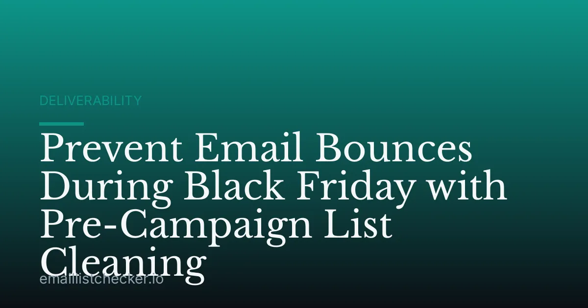 Prevent Email Bounces During Black Friday with Pre-Campaign List Cleaning