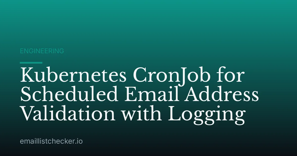 Kubernetes CronJob for Scheduled Email Address Validation with Logging