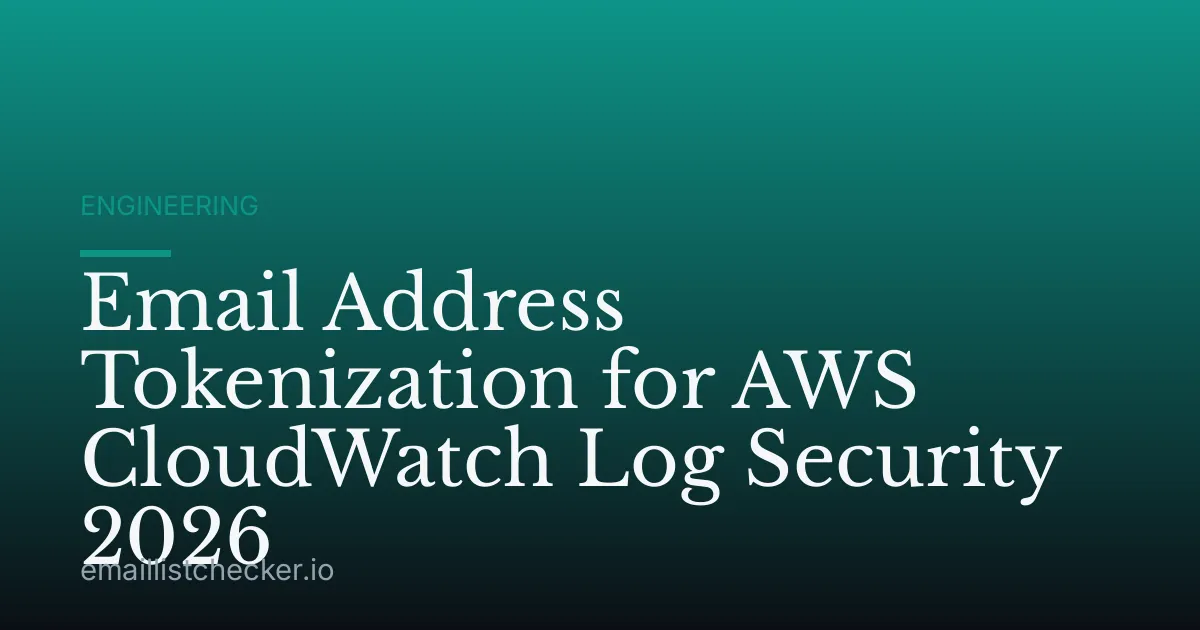 Email Address Tokenization for AWS CloudWatch Log Security 2026
