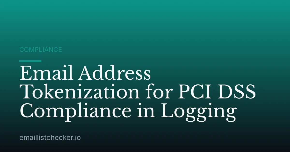 Email Address Tokenization for PCI DSS Compliance in Logging