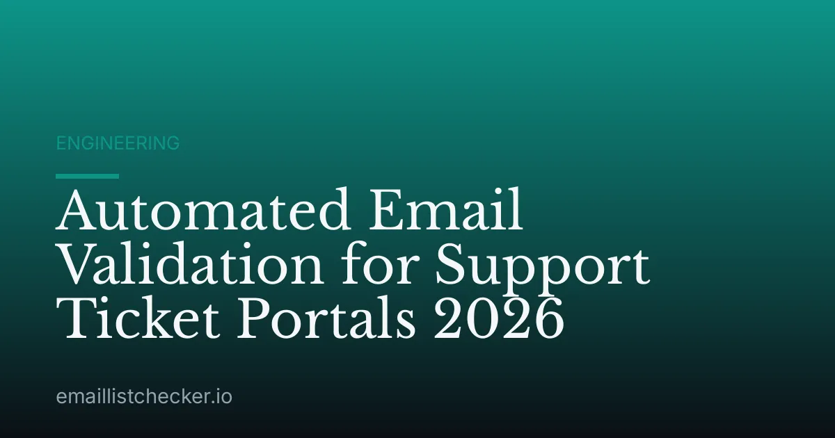 Automated Email Validation for Support Ticket Portals 2026