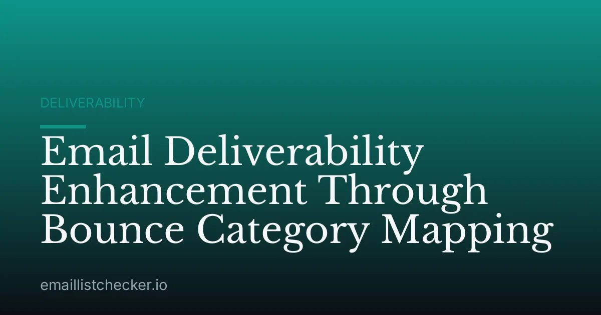 Email Deliverability Enhancement Through Bounce Category Mapping