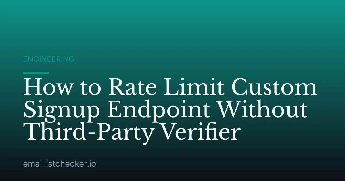How to Rate Limit Custom Signup Endpoint Without Third-Party Verifier