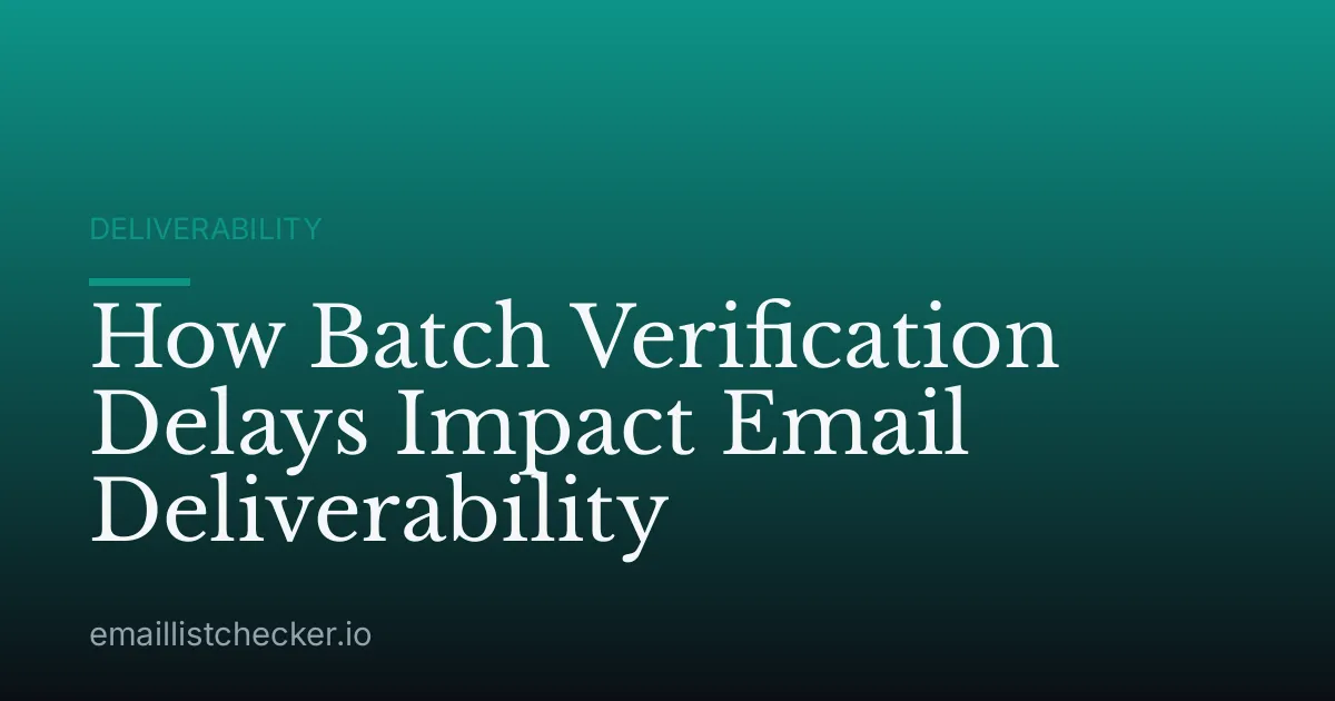 How Batch Verification Delays Impact Email Deliverability