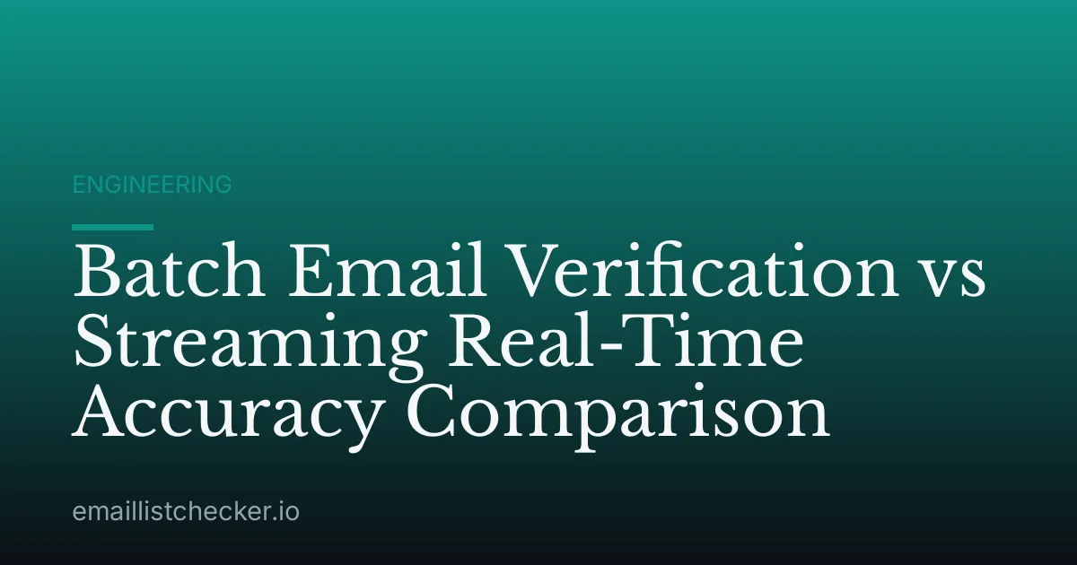 Batch Email Verification vs Streaming Real-Time Accuracy Comparison
