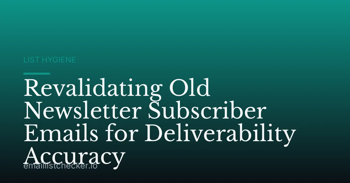 Revalidating Old Newsletter Subscriber Emails for Deliverability Accuracy
