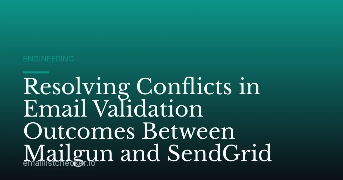 Resolving Conflicts in Email Validation Outcomes Between Mailgun and SendGrid
