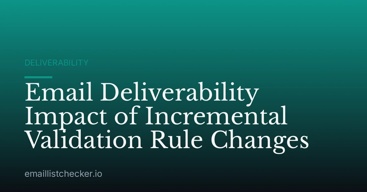 Email Deliverability Impact of Incremental Validation Rule Changes