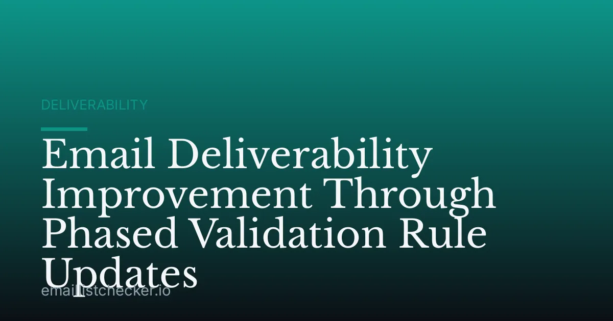 Email Deliverability Improvement Through Phased Validation Rule Updates