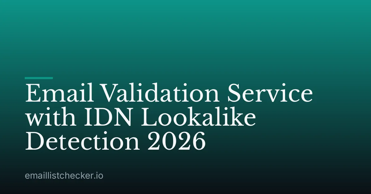 Email Validation Service with IDN Lookalike Detection 2026