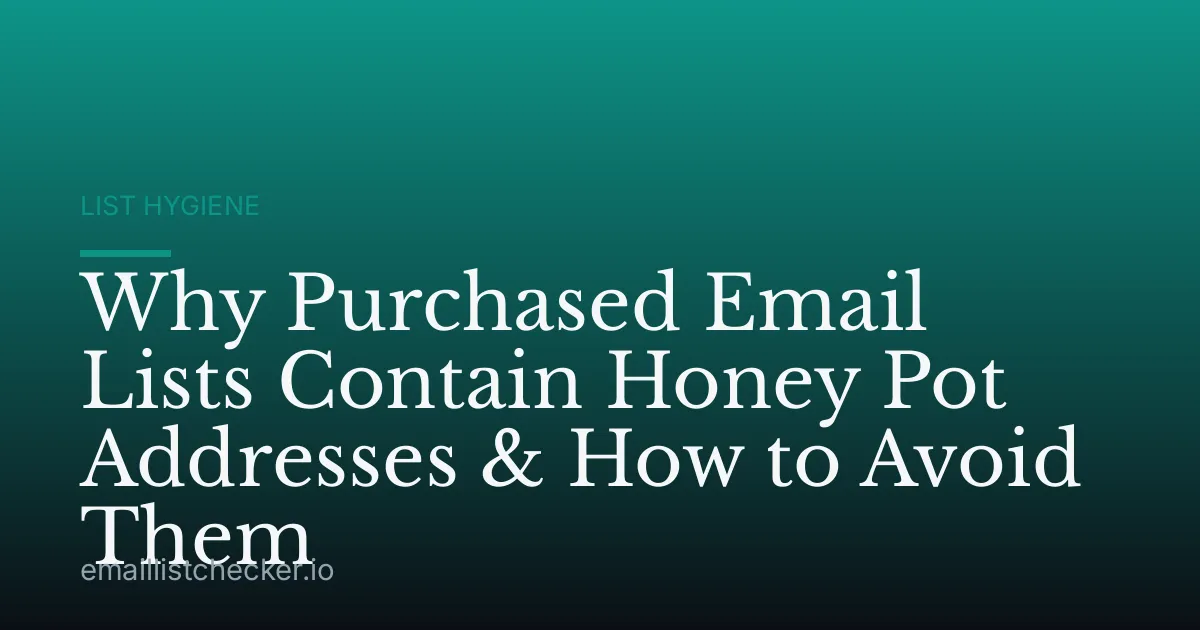 Why Purchased Email Lists Contain Honey Pot Addresses & How to Avoid Them