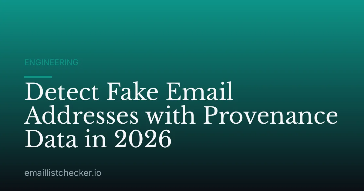 Detect Fake Email Addresses with Provenance Data in 2026