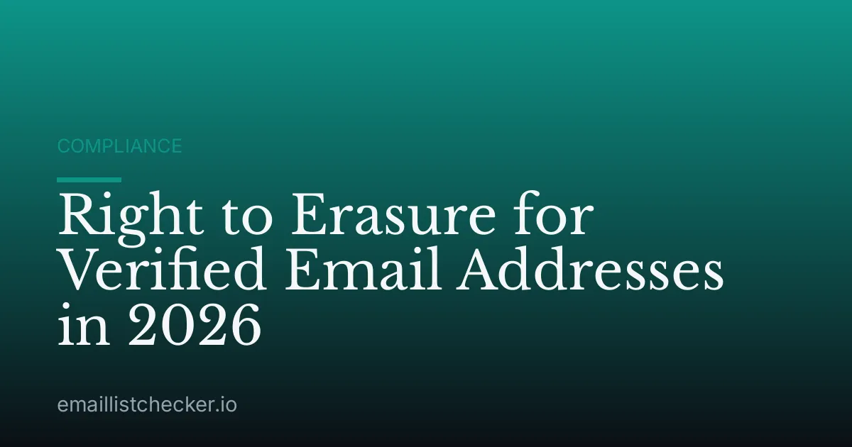 Right to Erasure for Verified Email Addresses in 2026