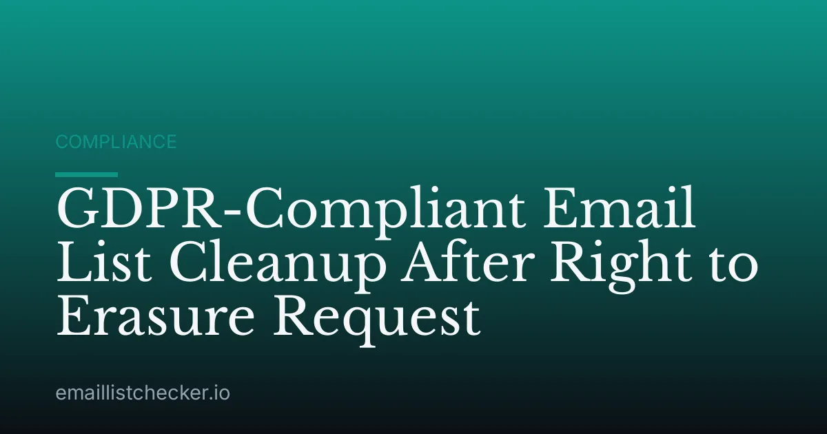 GDPR-Compliant Email List Cleanup After Right to Erasure Request