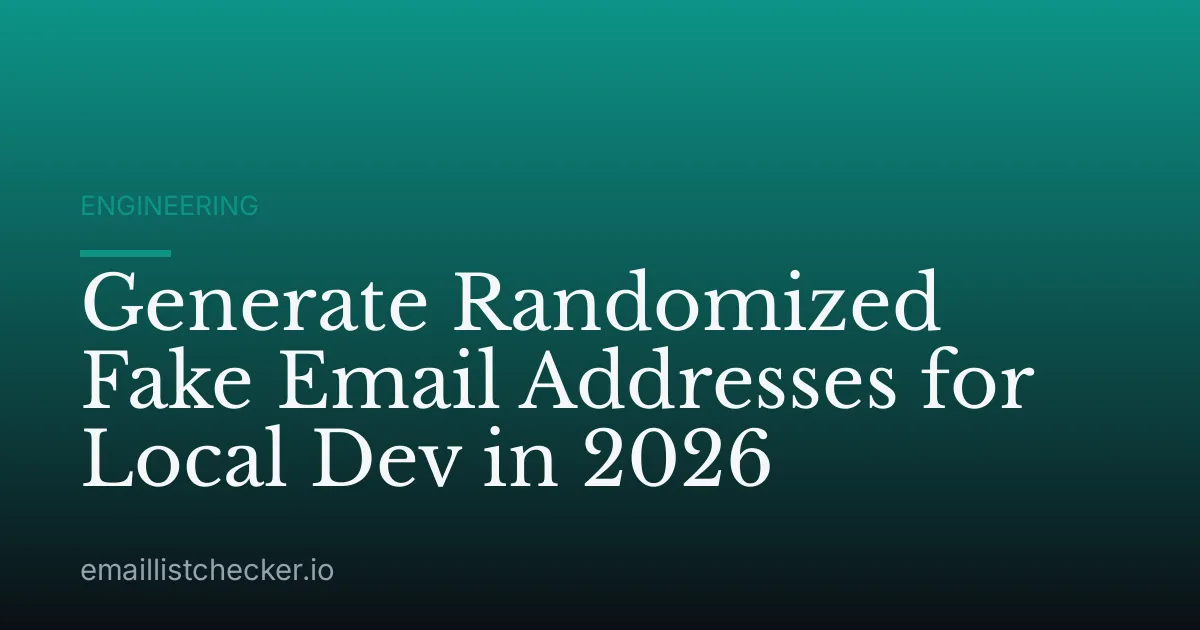 Generate Randomized Fake Email Addresses for Local Dev in 2026