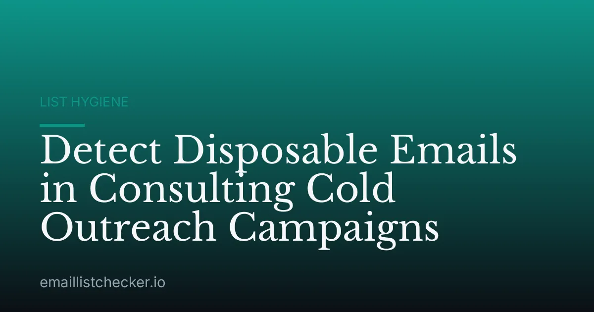 Detect Disposable Emails in Consulting Cold Outreach Campaigns