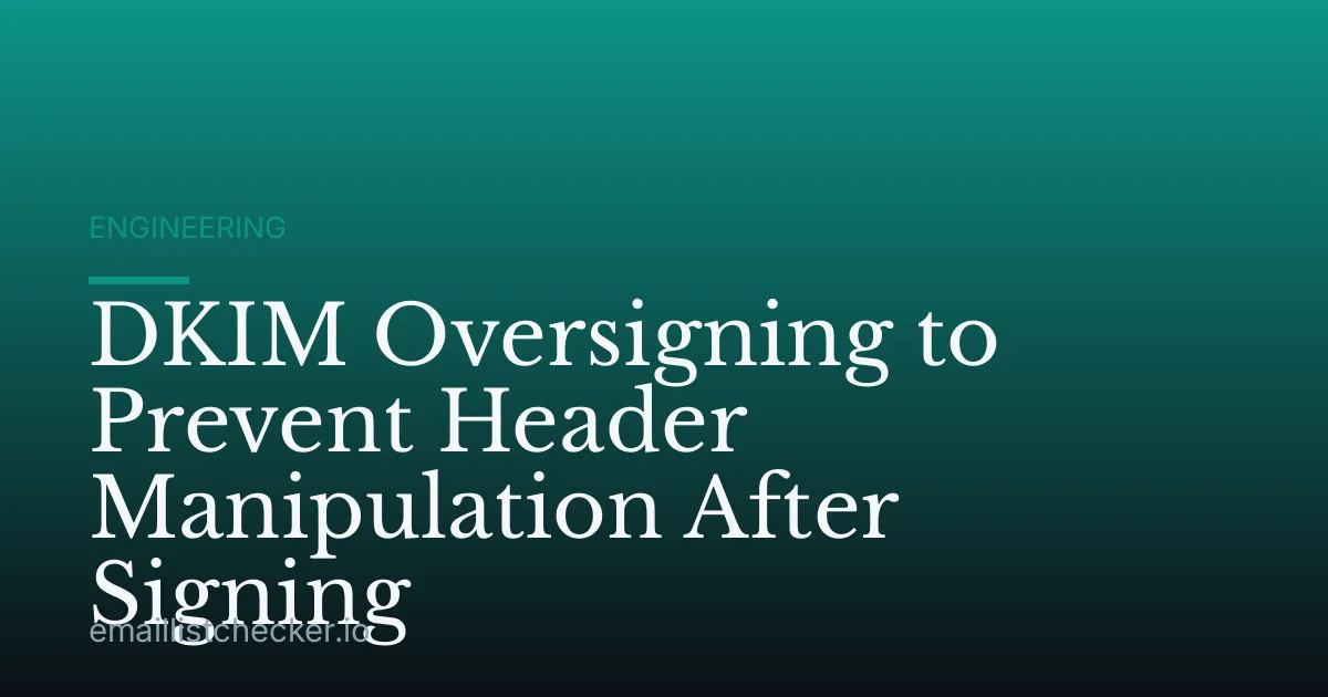 DKIM Oversigning to Prevent Header Manipulation After Signing