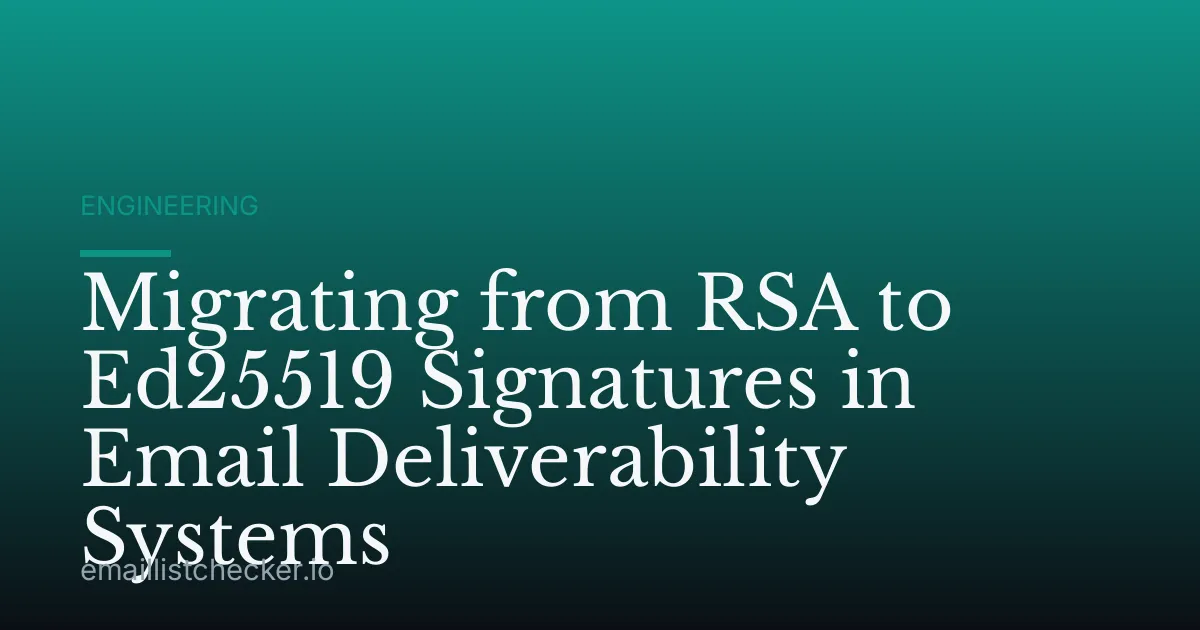 Migrating from RSA to Ed25519 Signatures in Email Deliverability Systems