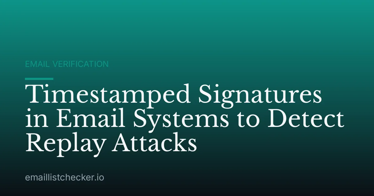 Timestamped Signatures in Email Systems to Detect Replay Attacks