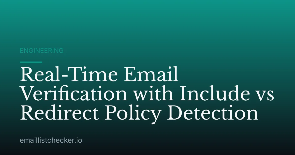 Real-Time Email Verification with Include vs Redirect Policy Detection