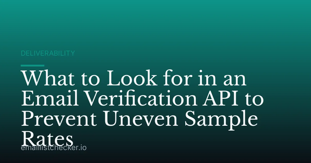 What to Look for in an Email Verification API to Prevent Uneven Sample Rates