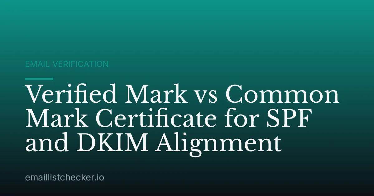 Verified Mark vs Common Mark Certificate for SPF and DKIM Alignment