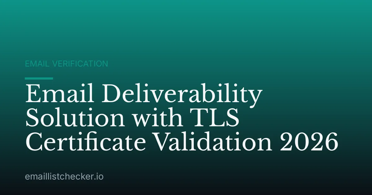 Email Deliverability Solution with TLS Certificate Validation 2026