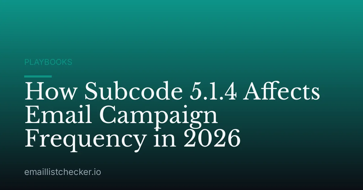 How Subcode 5.1.4 Affects Email Campaign Frequency in 2026