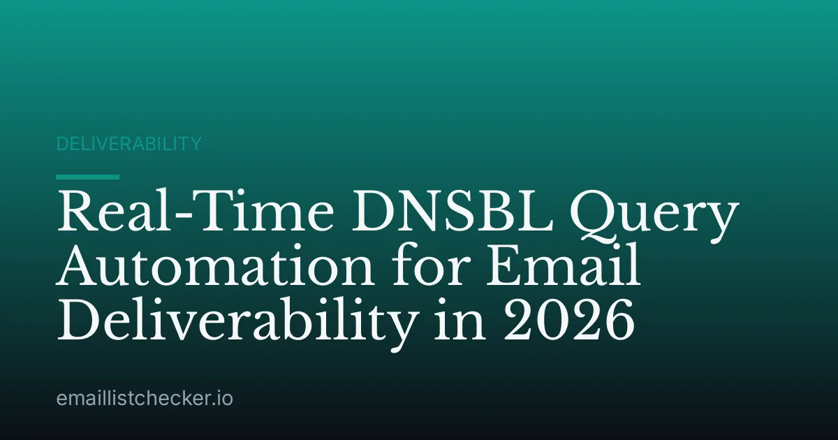Real-Time DNSBL Query Automation for Email Deliverability in 2026