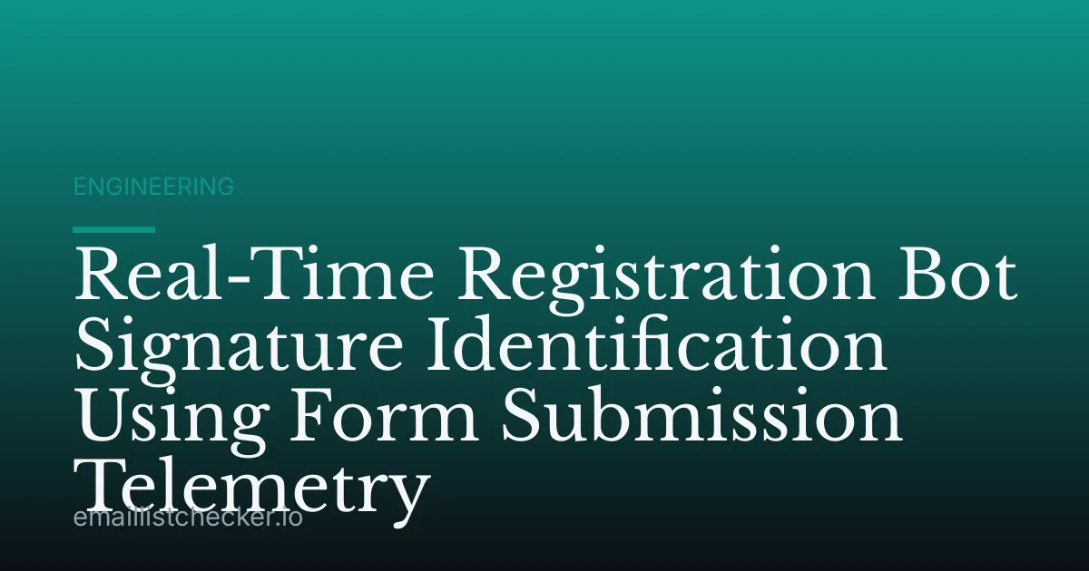Real-Time Registration Bot Signature Identification Using Form Submission Telemetry
