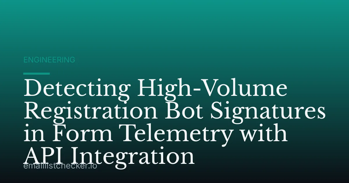 Detecting High-Volume Registration Bot Signatures in Form Telemetry with API Integration
