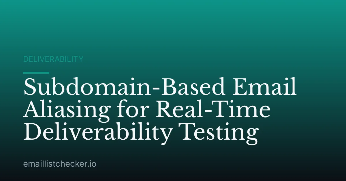 Subdomain-Based Email Aliasing for Real-Time Deliverability Testing