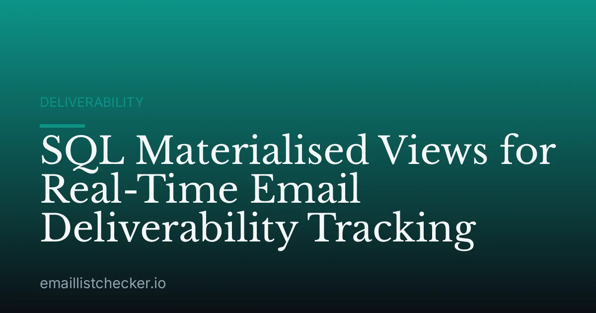 SQL Materialised Views for Real-Time Email Deliverability Tracking