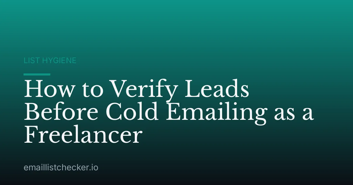 How to Verify Leads Before Cold Emailing as a Freelancer