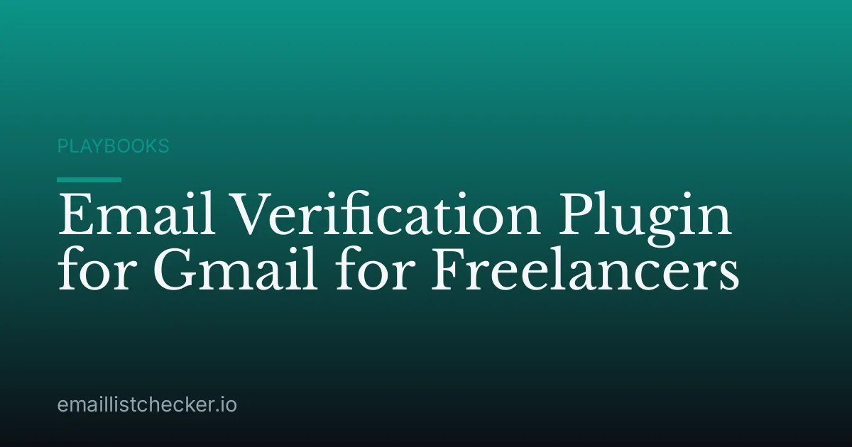 Email Verification Plugin for Gmail for Freelancers