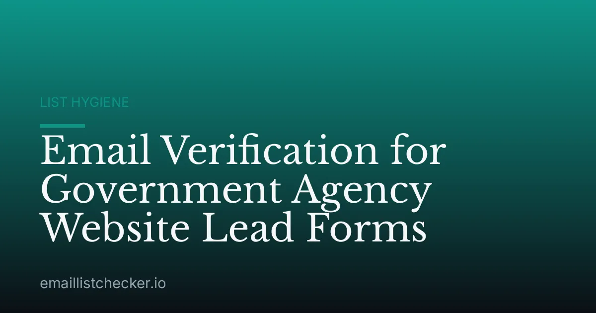 Email Verification for Government Agency Website Lead Forms
