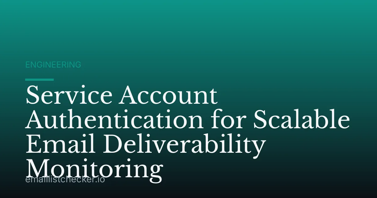 Service Account Authentication for Scalable Email Deliverability Monitoring