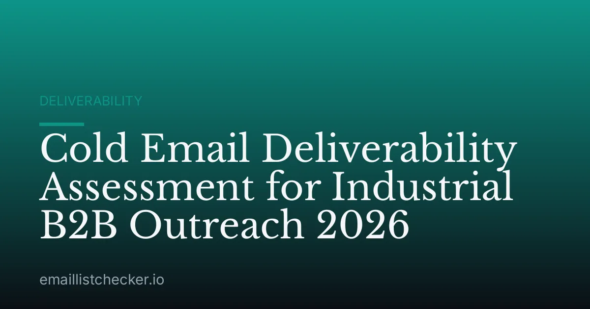Cold Email Deliverability Assessment for Industrial B2B Outreach 2026