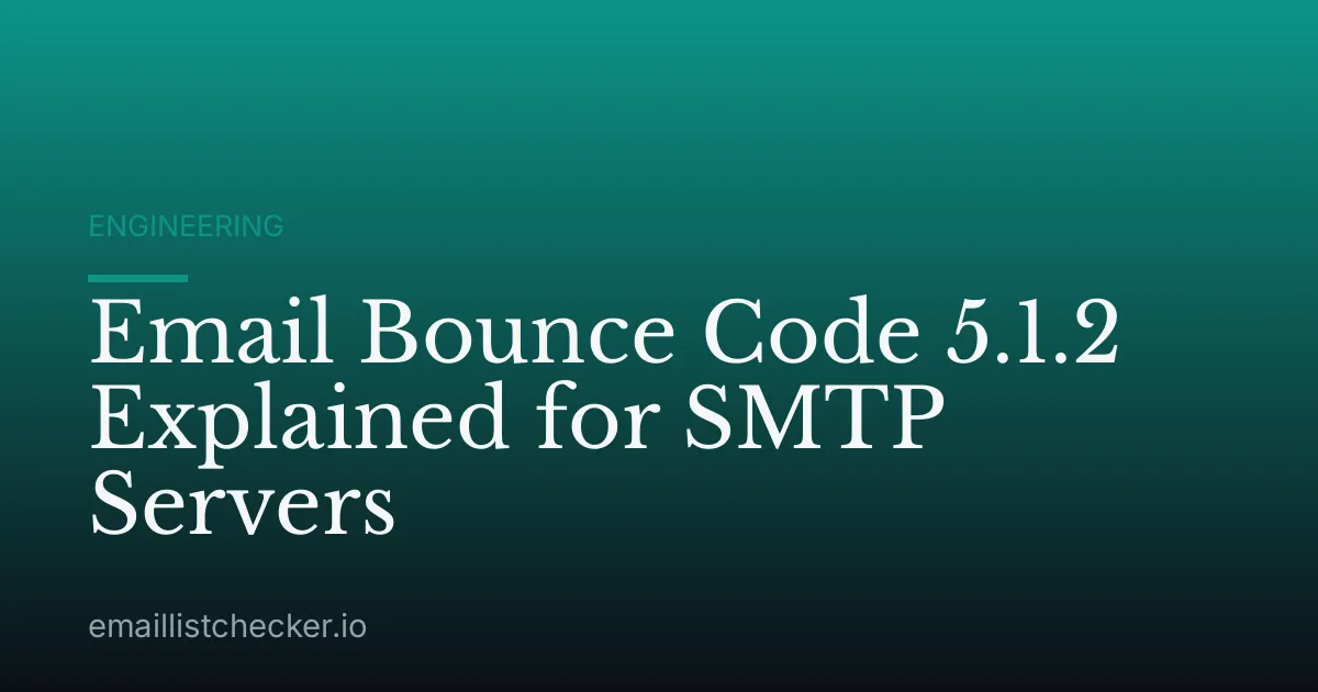 Email Bounce Code 5.1.2 Explained for SMTP Servers