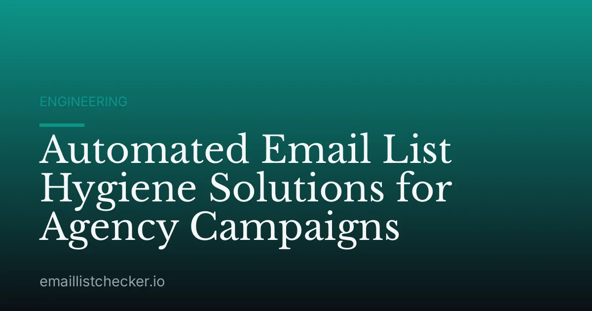Automated Email List Hygiene Solutions for Agency Campaigns