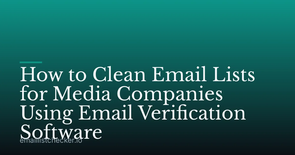 How to Clean Email Lists for Media Companies Using Email Verification Software